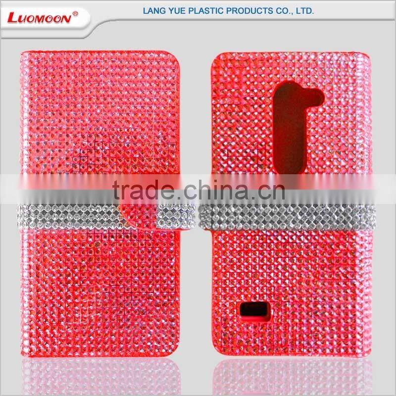 Diamante bling wallet leather android phone case for LG K4 K7 K10 g2 g3 g4 g5 accessories