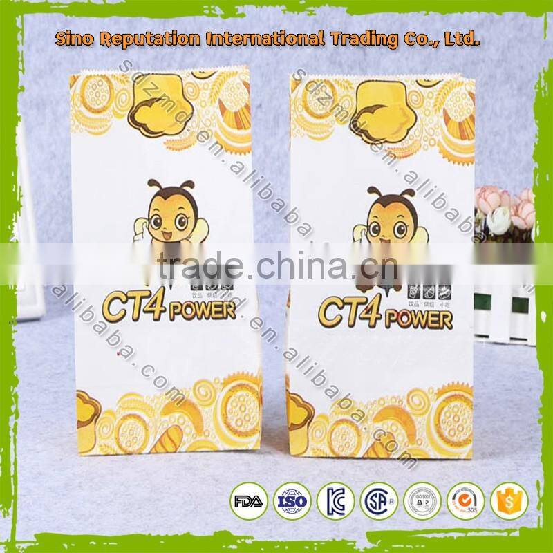 Custom printed block bottom french fries packaging bags
