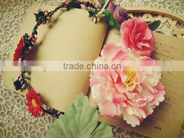 Big Artificial Peony Flower Head Wreath Wedding Flower Garland