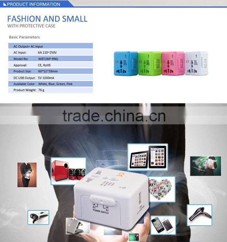 Easy to take Mini Universal Travel Adapter with USB Charger