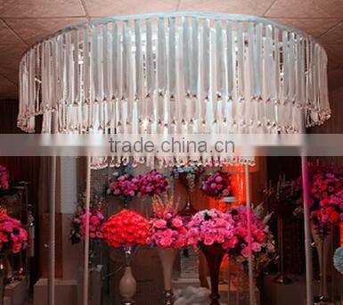 Crystal crystal and metal wedding backdrop