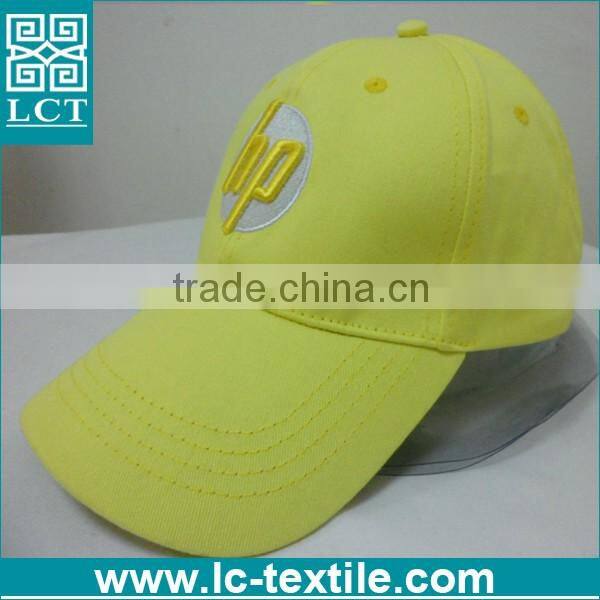 LCTN1875 OEM service bright yellow color baseball cap for company