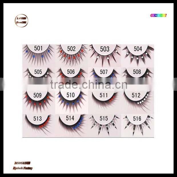 Oem for famous brand of USA permanent custom made false eyelash,Marlliss 515 strip eyelash make up eyelashes
