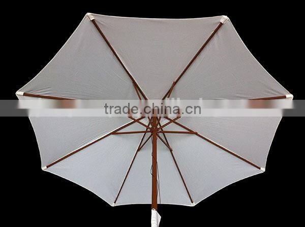 Eight ribs wooden umbrella for outdoor