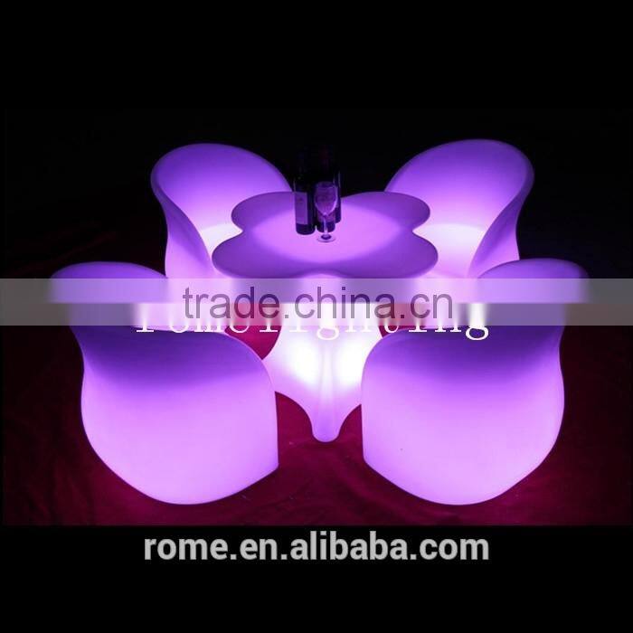 Rome led table durable colorful personality fashion bar furniture plum flower form the table/Natural Outdoor Bar Table