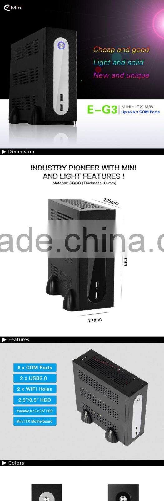 Realan G3 Thin Mini ITX Case With LR1007 120W DC Power Supply Module and 12V 5A AC Adapter