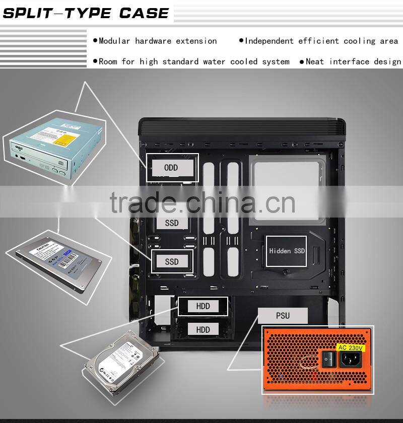aigo Dicovery ATX water cooled DIY Split-type Gaming Computer Case