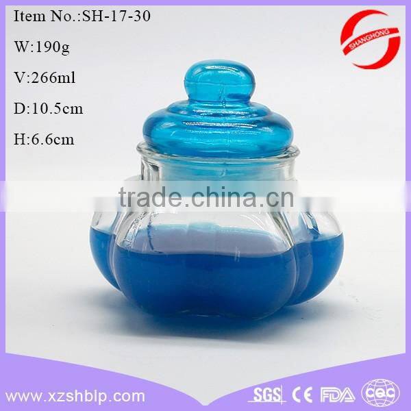 2016 High quality hand-blown large round clear glass candle jar