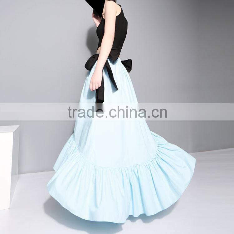 2016 New Multi-wear Big Bow Slash Neck Flouncing Ruffles Hem Strapless Off Shoulder Dress Women Summer