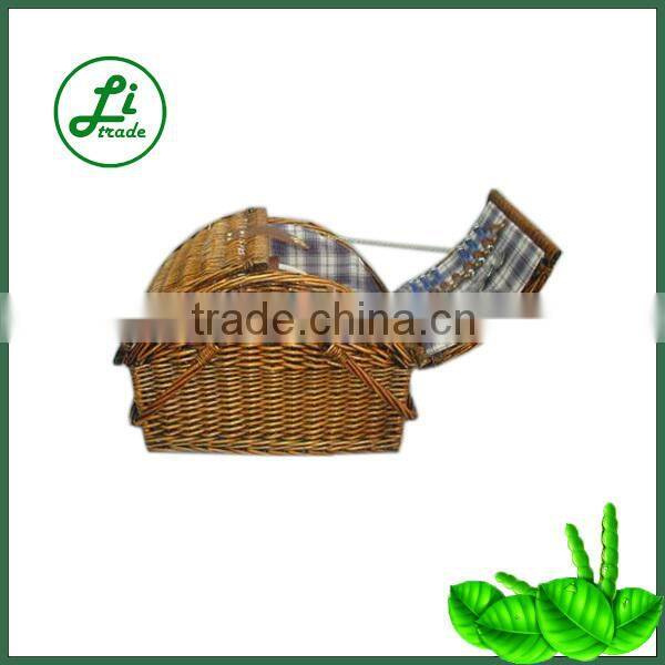 traditional rectangular willow picnic basket
