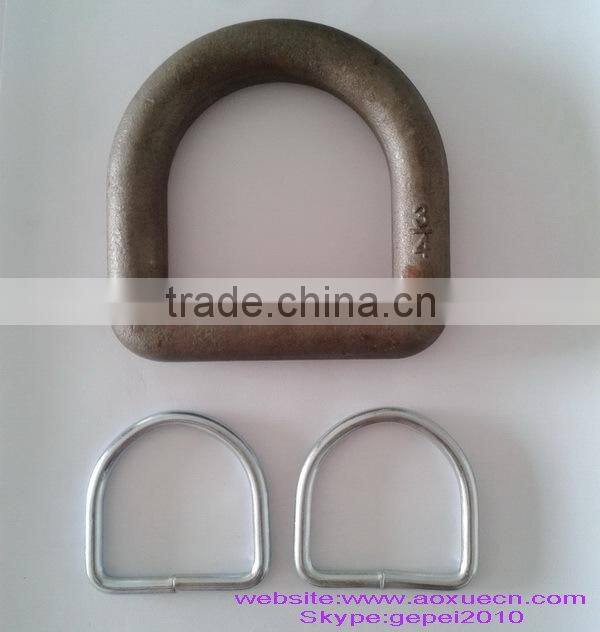 Metal connecting ring hardware, welded d ring and o ring