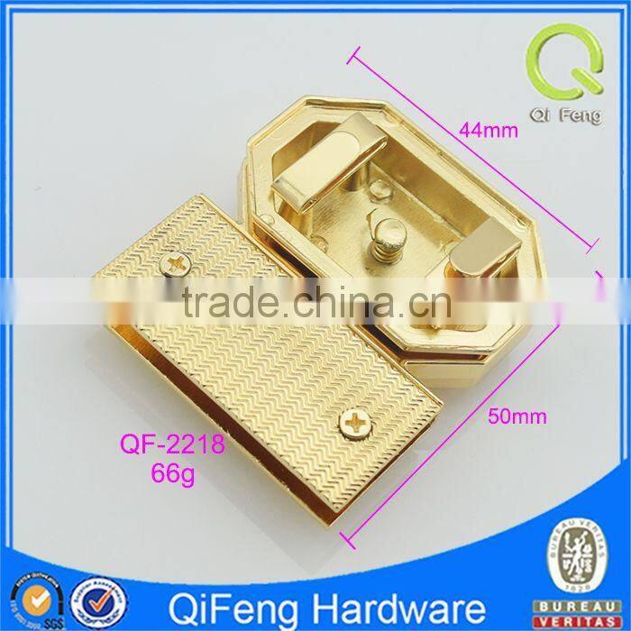 QF-2218 turn lock purse hardware gold and black color combination