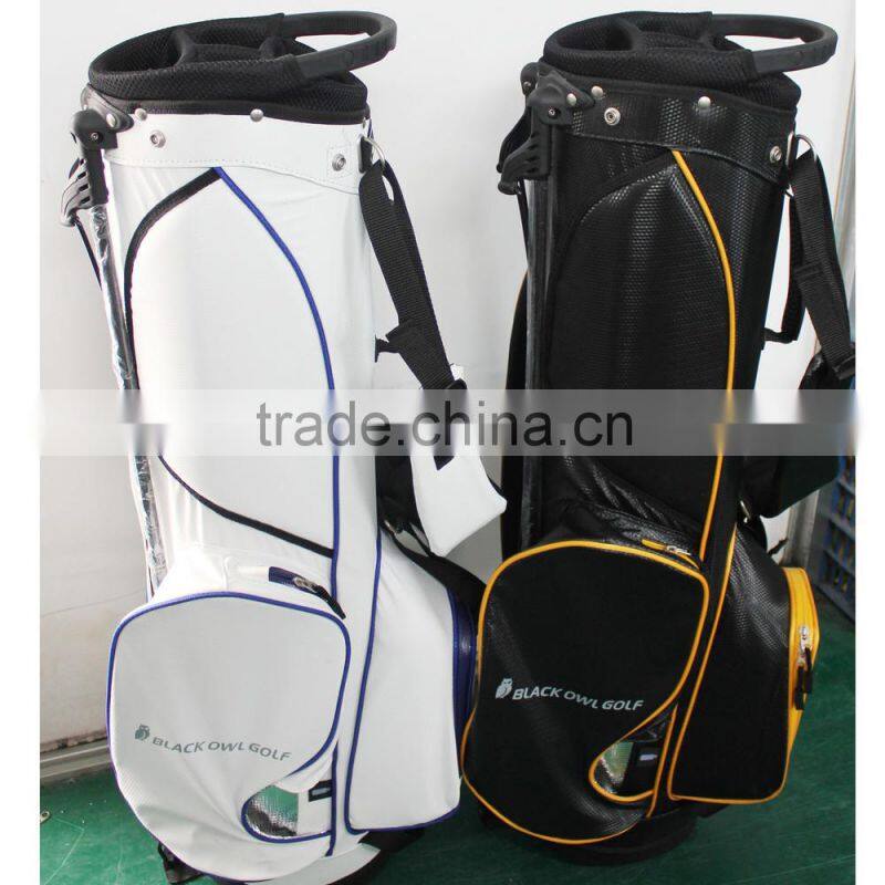 White black wateproof pu plain golf bags