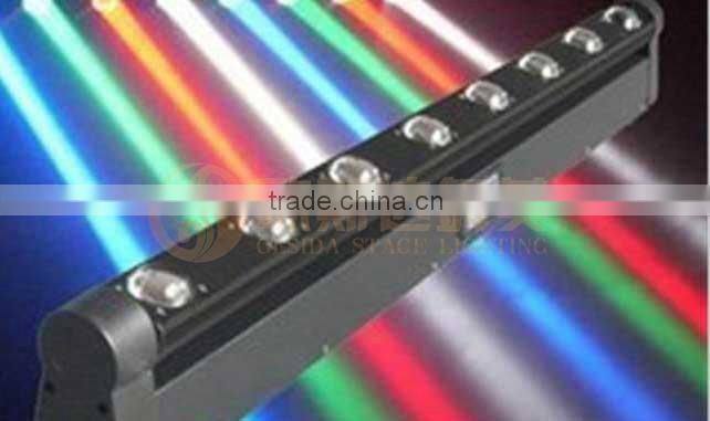Guangzhou factory 8x10w beam dmx stage chrismased lighting effect bar moving head lighting