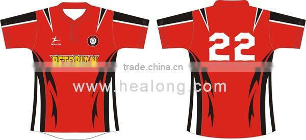 280gsm polyester Rugby jersey,short sleeve wholesale women rugby top