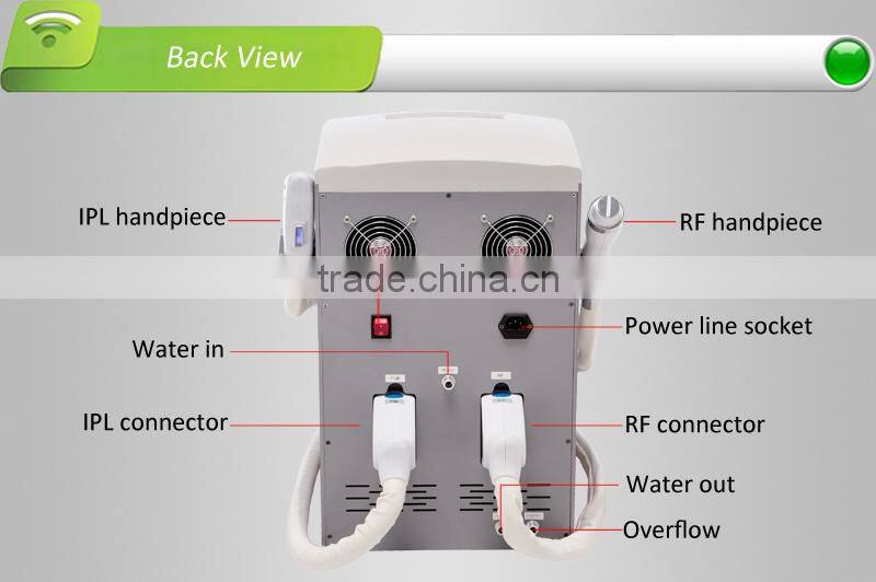 IPL equipment,Hot selling portable IPL+rf e-light hair removal machine,2 year warranty CE approved,Xenon IPL lamp