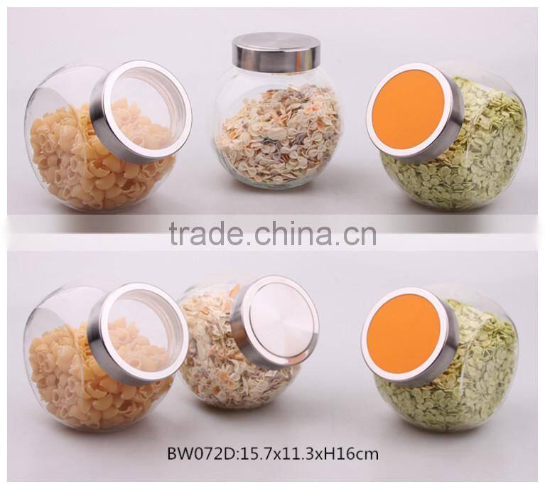 double bottom glass jars with metal lid
