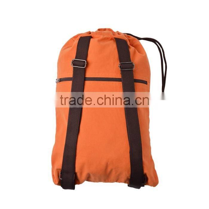 wholesale Promotional blank 100% Cotton Canvas Drawstring Backpack