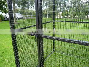 Walk in parrot enclousure cage yard extending from conservatory cat aviary welded run cage