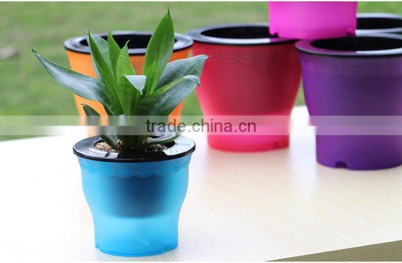 mini decorated fancy cute self watering flower pot