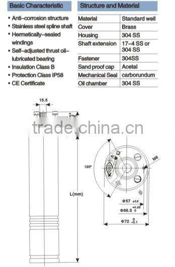 submersible electric motor,ac engine with CE,3inch diameter