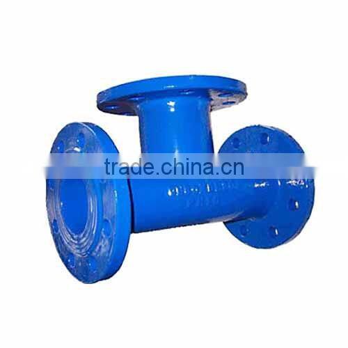Ductile Iron casting Tee with loose flange DN80