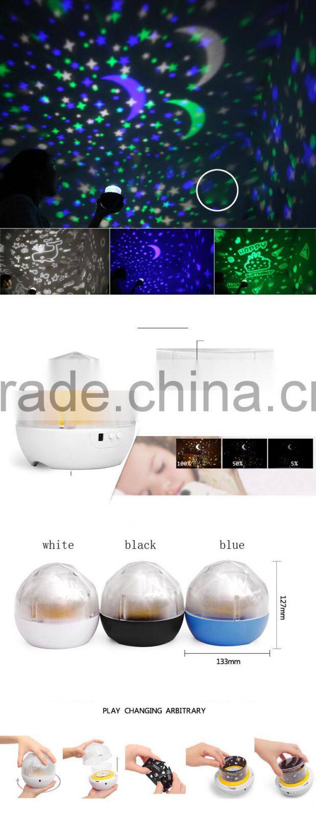 Rotatable Color Changing Led Night Light Lamp Aurora Star Projection Lights Lighting