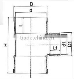 plastic tee /UPVC reducing tee /downstream tee