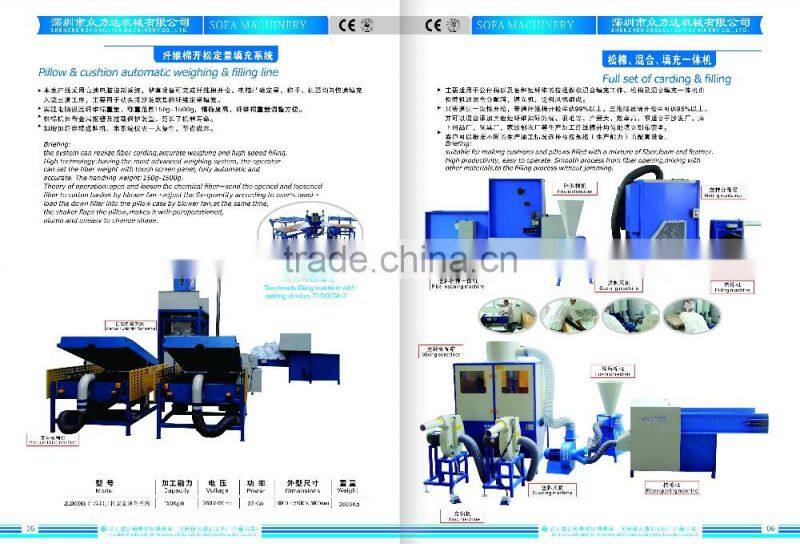 Fiber carding/sucking/mixing and filling machine,2016 sofa factory's best choice machine