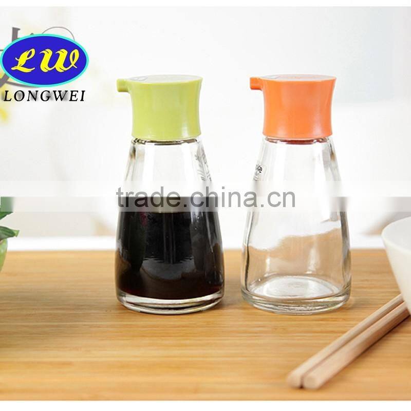 200ml glass soy sauce bottle with color lid