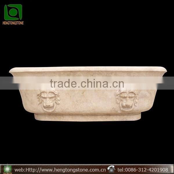 Stone Travertine Freestanding Solid Surface Bathtub