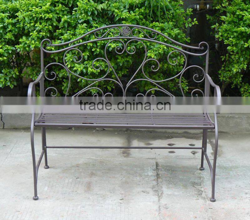 Brown iron bench rustic