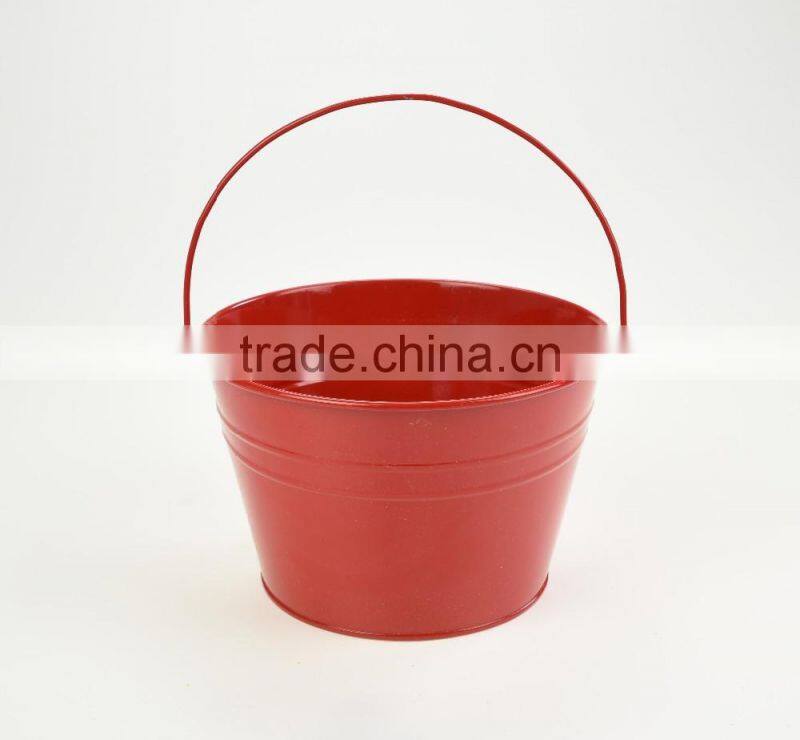 made in china cheap modern yellow hanging round powder coated metal flower pot planters