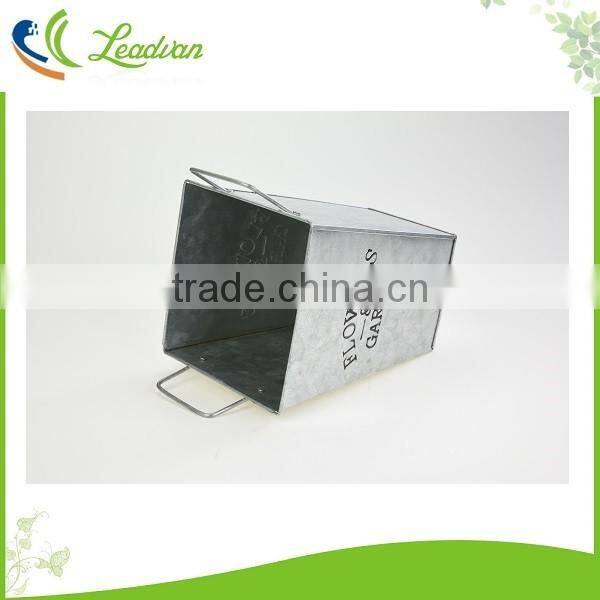 Large galvanized metal flower vase for centerpieces