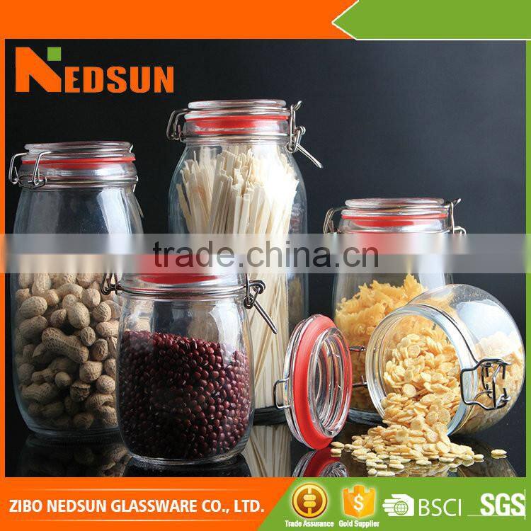 Hot selling products Keep the food you like cheaper glass jars with hinged lids