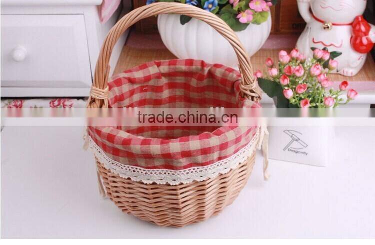 small cheap lined willow wicker shopping basket wicker egg basket