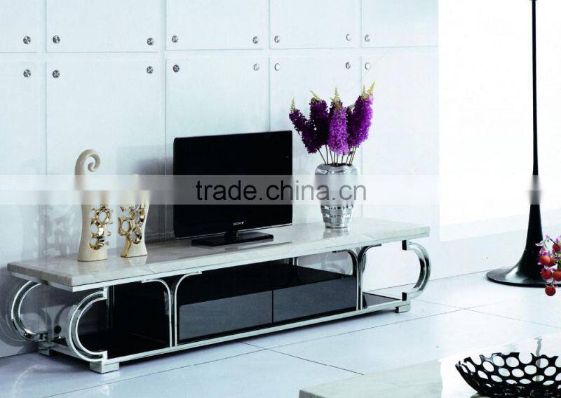 E144 New Design Low Price Marble Top LCD LED TV Stand Design Furniture