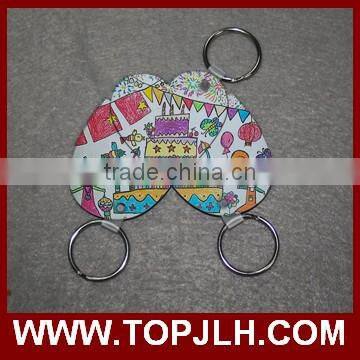 Cheap photo printing heyring,custom printed 12 zodiac keychain