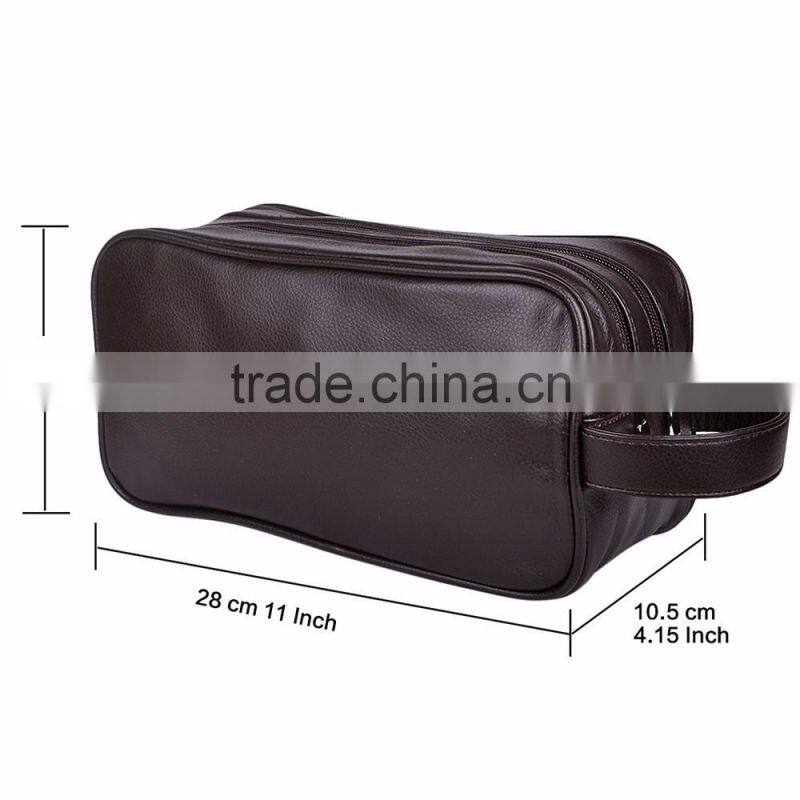 Dopp Kit Toiletry Bag Portable Travel Organizer with Three-layered Storage Sections Handle Strap