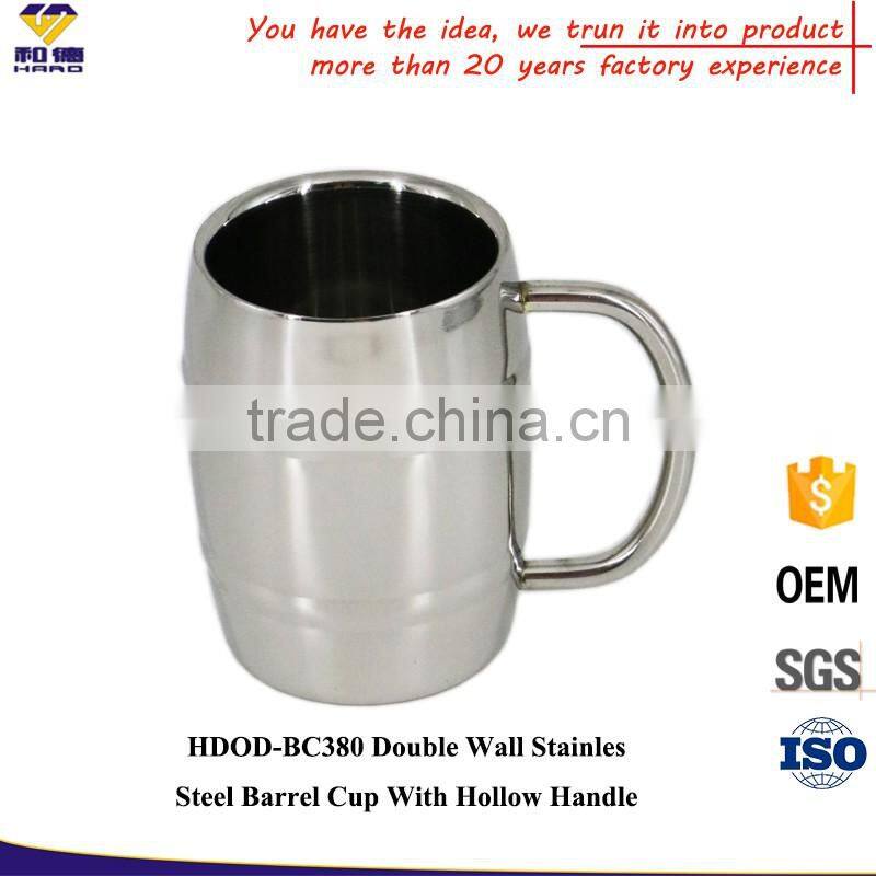 Single wall stainless steel carabiner travel mug