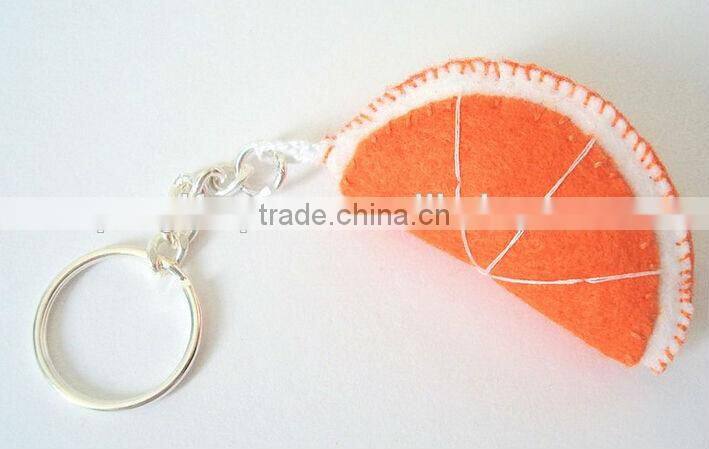 New product bulk wholesale alibaba key ring promotional gift craft watermelon shape fancy felt innovative keychain made in China