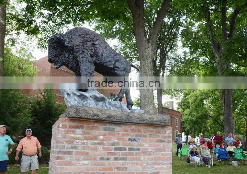 large outdoor copper metal craft buffalo statues for sale