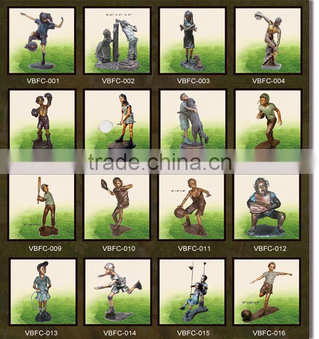 bronze kids on monkey bars statue for home decoration