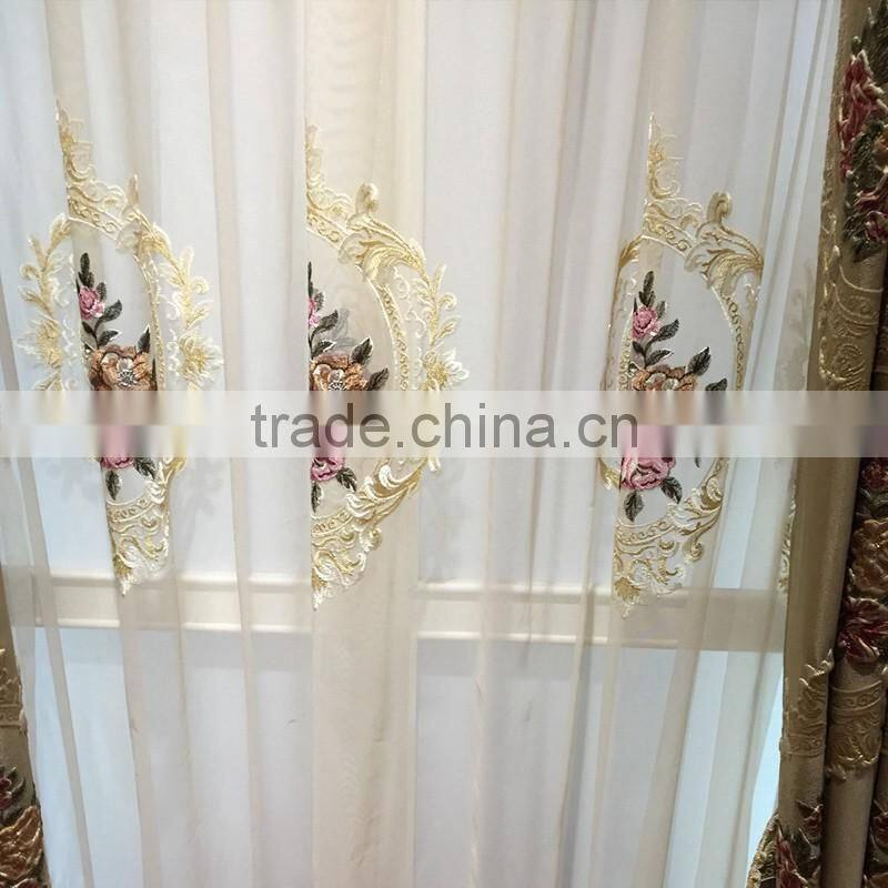 M896 momoda luxury home decorations french full set curtain with sheers and valance arab curtain
