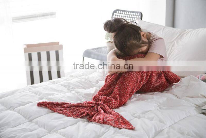 Baby children 100%acrylic 140*70cm mermaid tail blanket