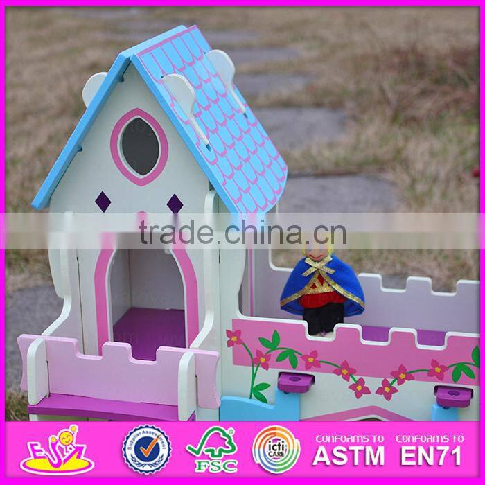 Top fashion kids pretend indoor wooden castle W06A001-S