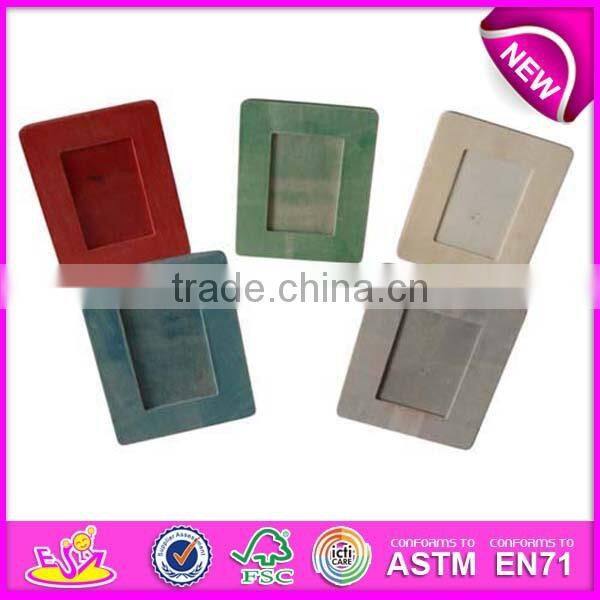 New design wholesale beautiful photo picture frames,colorful wooden toy picture frame wood for children WJ277967