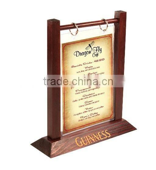 Wooden menu stand