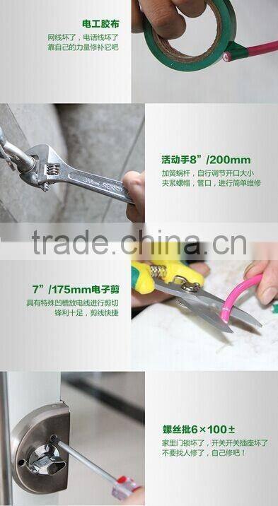 Berrylion 12pcs Household Tool Sets Plier Knife Screwdriver Hammer Tool Set