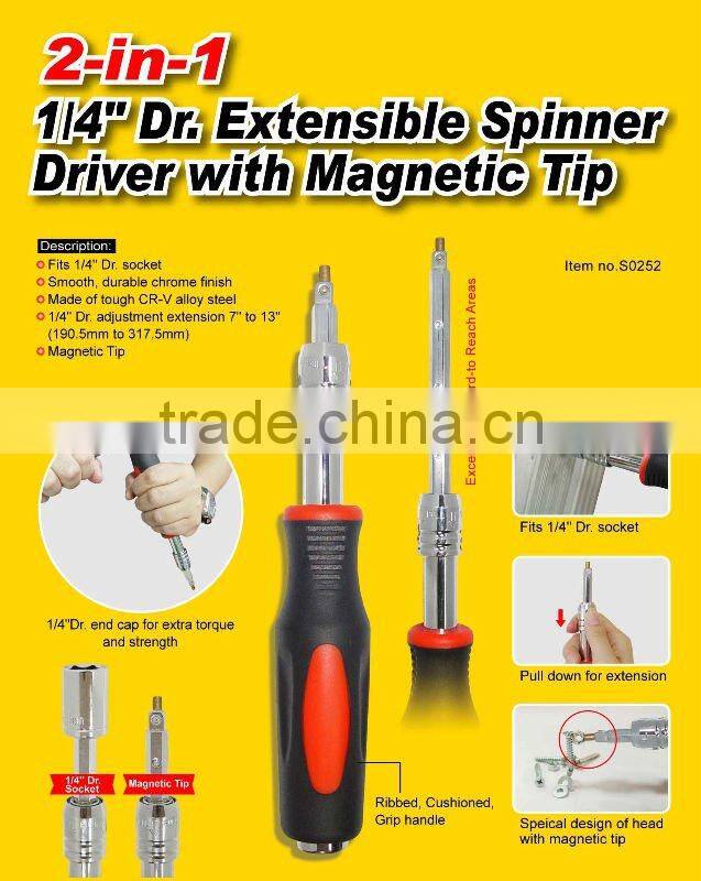 1/4" Dr. Extenable Spinner Driver with Magnetic Tip